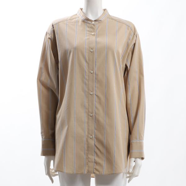ストライプバンドカラーシャツ