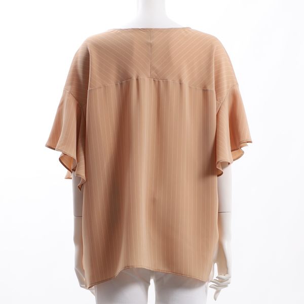 ストライプ柄Vネックブラウス