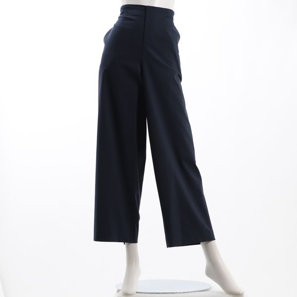 ボタン付きベルトストレートパンツ