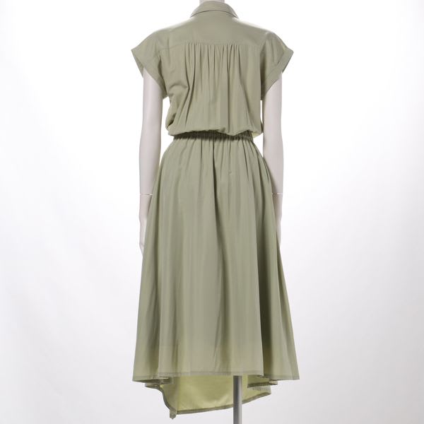 ウエストリボン付きスキッパーネックワンピース