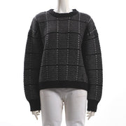 編み柄クルーネックニット