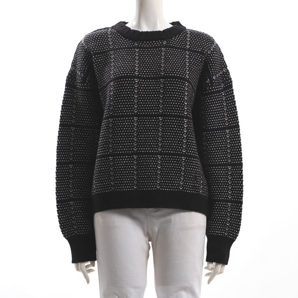 編み柄クルーネックニット