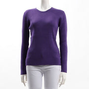 クルーネックリブニット