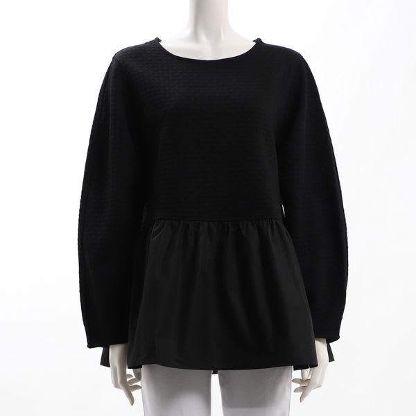 裾フリル異素材切り替えカットソー