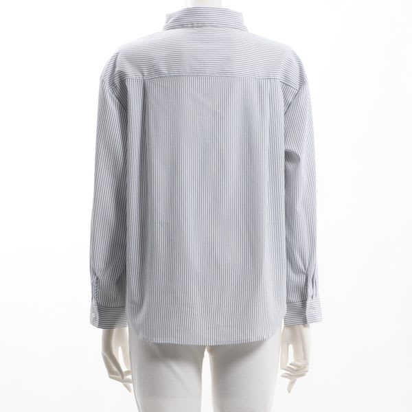 ストライプ柄前開きシャツ