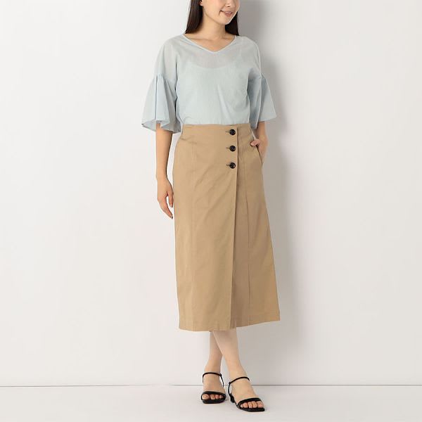 ウエストデザインラップ風タイトスカート