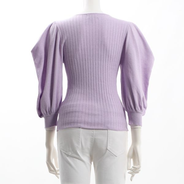 袖デザインリブニット