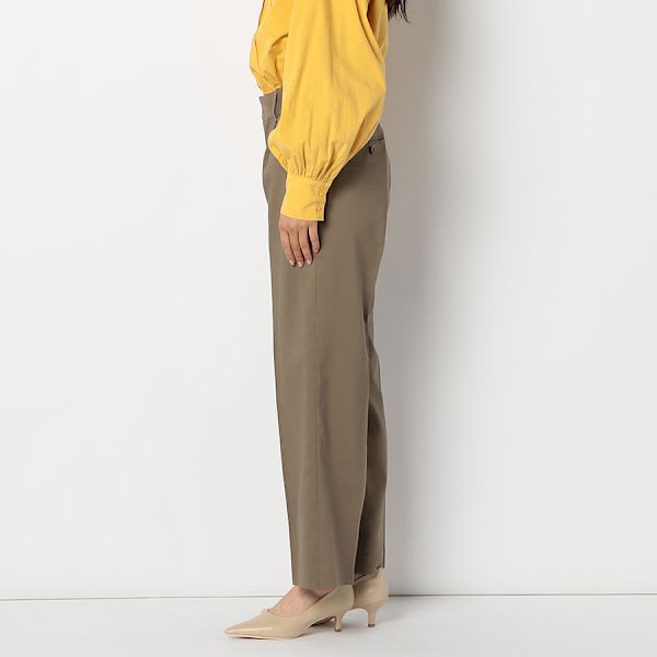 ジップアップバックゴムワイドパンツ