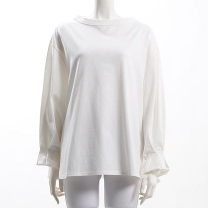 袖タックドロップショルダーカットソー
