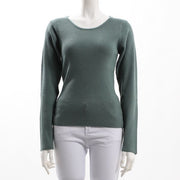 ラウンドネックリブニット