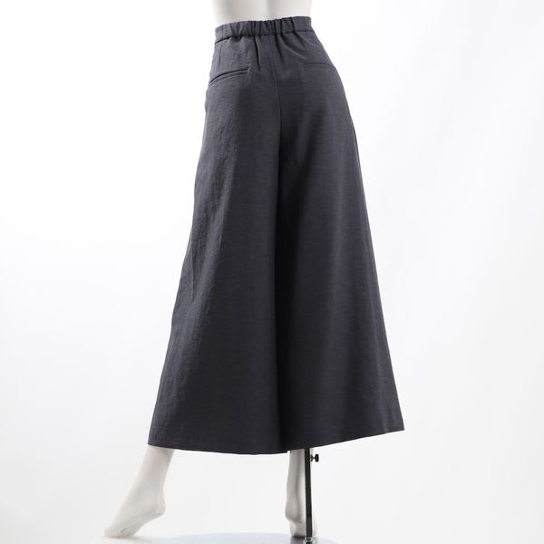 麻混素材フレアパンツ