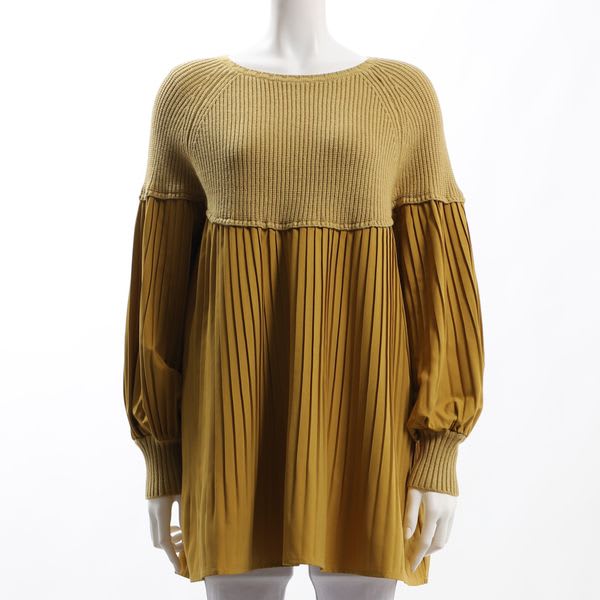 プリーツ切り替えニット