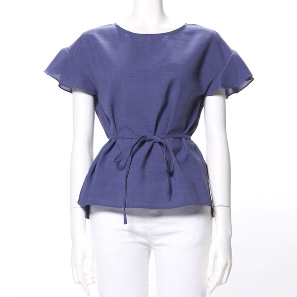 ウエストリボンベルトブラウス