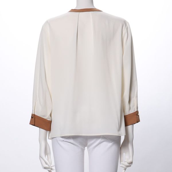 バイカラーデザインブラウス