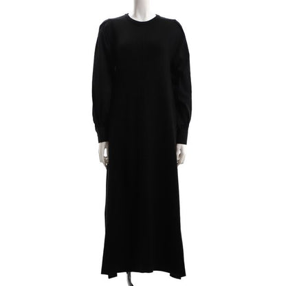 袖布帛切替ドッキングワンピース