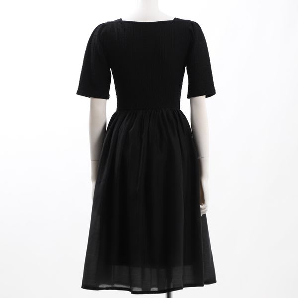 ポコポコシャーリング異素材ドッキングワンピース