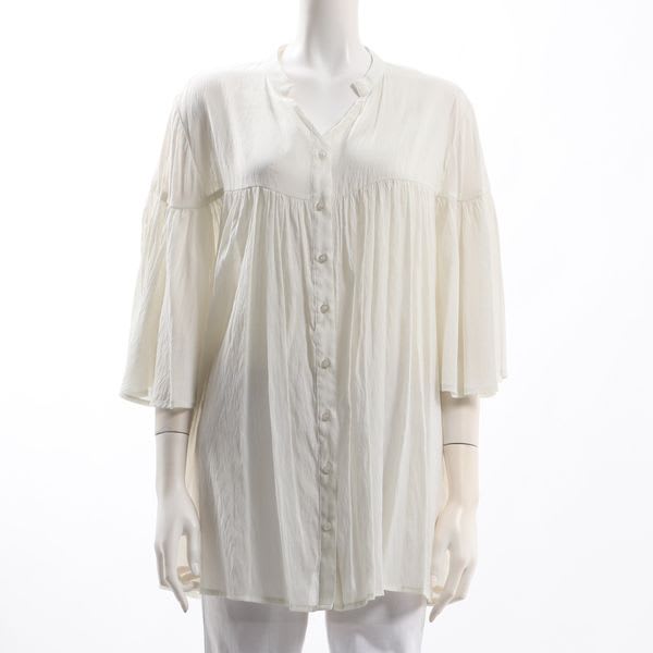 ギャザーフレアデザインブラウス