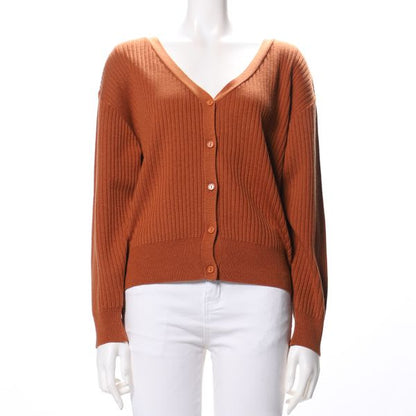 前開きリブカーディガン