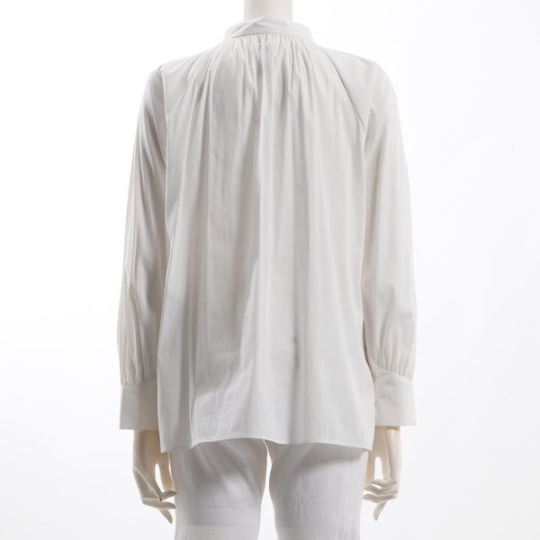 フリルデザインスタンドカラーブラウス