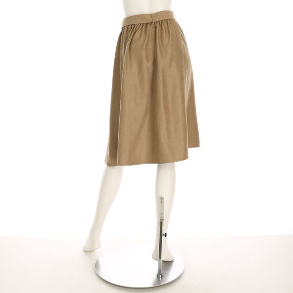 ウエストリボンベルト付き起毛フレアスカート