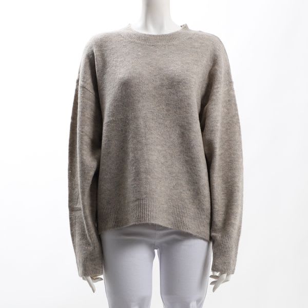 ドロップショルダークルーネックニット