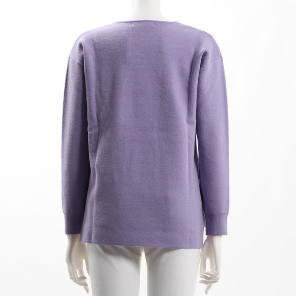 サイドスリットVネックハイゲージニット