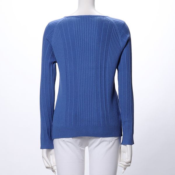 スクエアネックリブニット