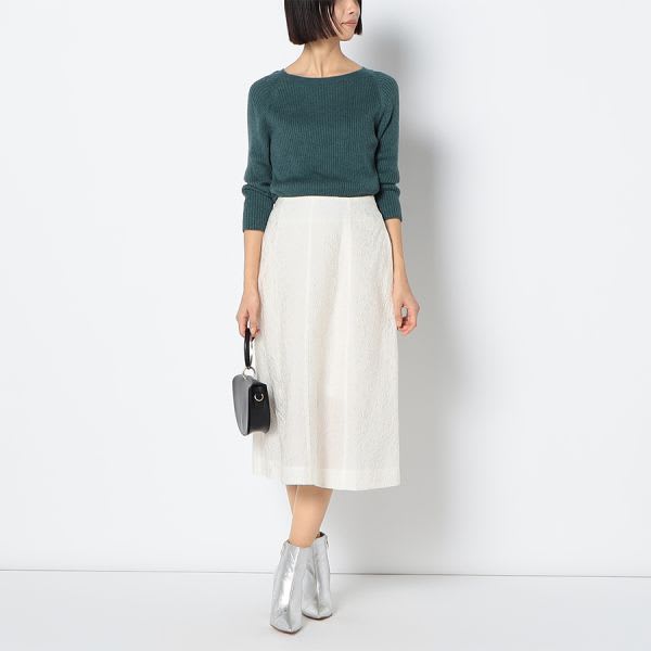 ふくれジャガードフレアスカート