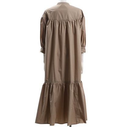 お袖と裾のギャザーデザインゆったりワンピース