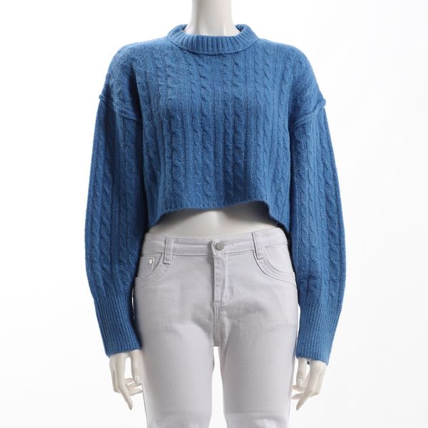 短丈ボリュームスリーブニット