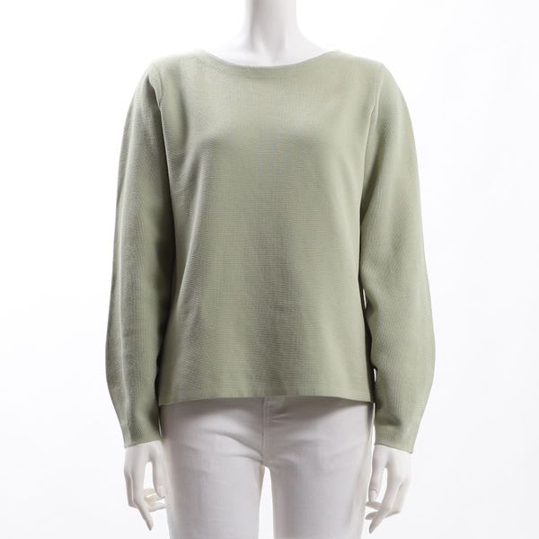 バルーンスリーブボートネックニット