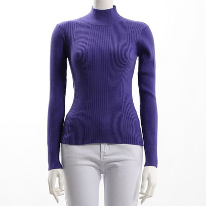 ランダムリブハイネックニット