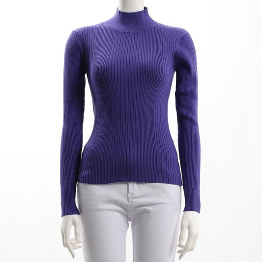 ランダムリブハイネックニット