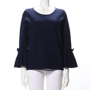 袖口リボンタックデザインニット