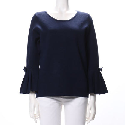 袖口リボンタックデザインニット