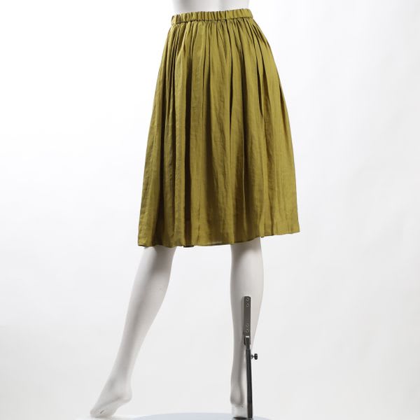 ヴィンテージサテンギャザーフレアスカート