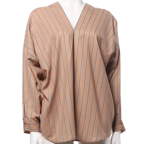 レジメンストライプ柄ブラウス