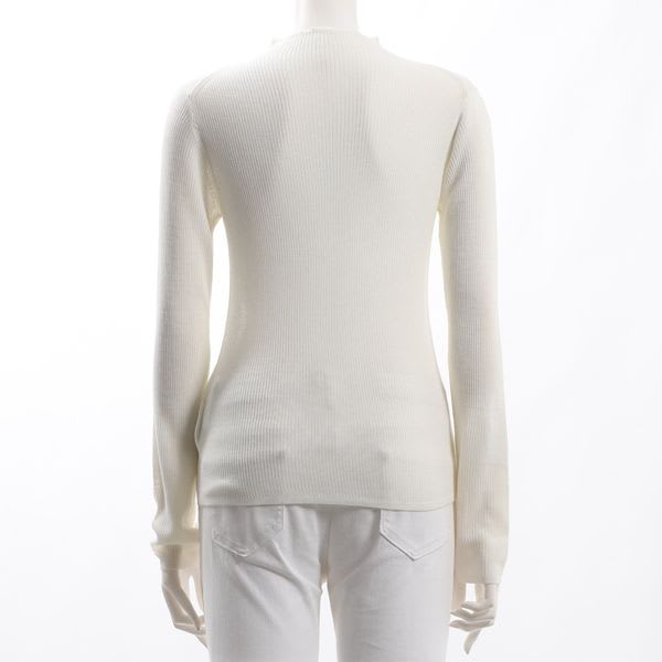 ボトルネックリブニット