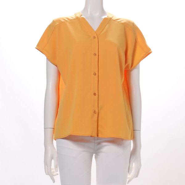 ネックラインデザイン前開きブラウス