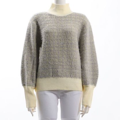 ツイード風デザインハイネックニット