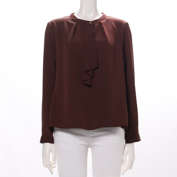 ゴールドボタンフリルブラウス