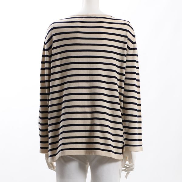 ドロップショルダーボーダー柄ニット