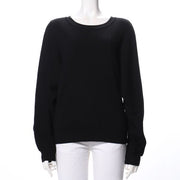 ゆったりお袖ラウンドネックニット