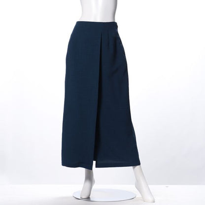 バックリボン麻調ラップ風タイトスカート