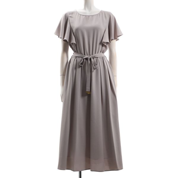 【接触冷感/UVカット/速乾/ストレッチ/冷感機能】ラッフルスリーブウエストリボン付き2wayワンピース