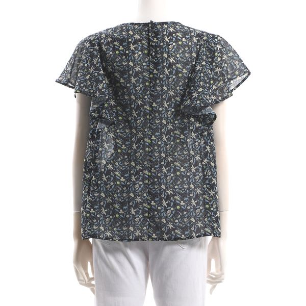 小花柄フレアスリーブブラウス