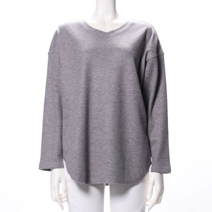 ドロップショルダーハートネックニット