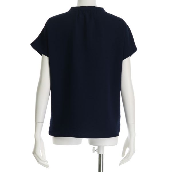 スタンドネックフロントボタンブラウス