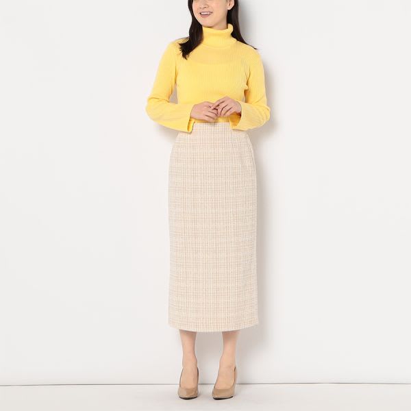 ツイードバックスリットスカート