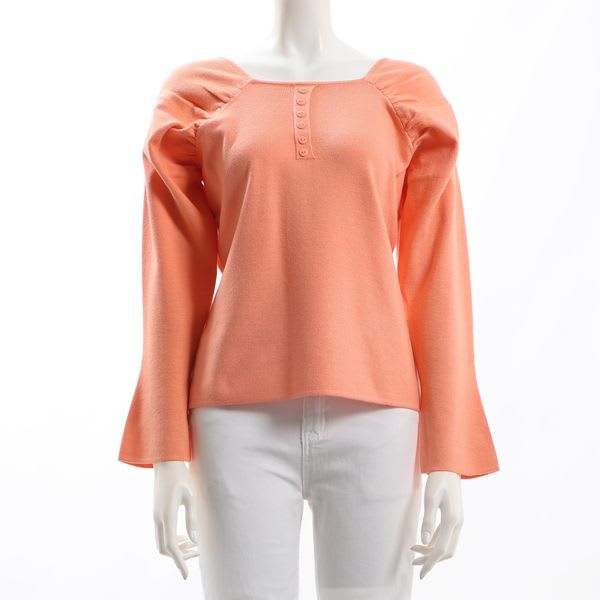 フロントボタンバナナスリーブニット